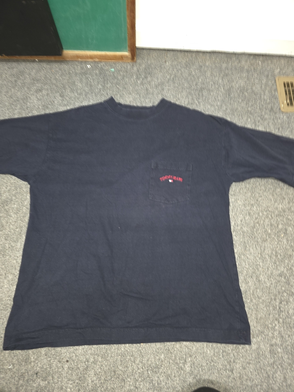 Vintage Tommy Hilfiger Navy Crewneck TShirt with Chest Pocket